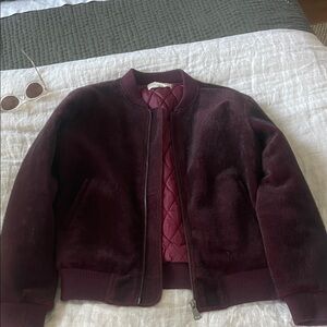 J.O.A. Burgundy Bomber Jacket